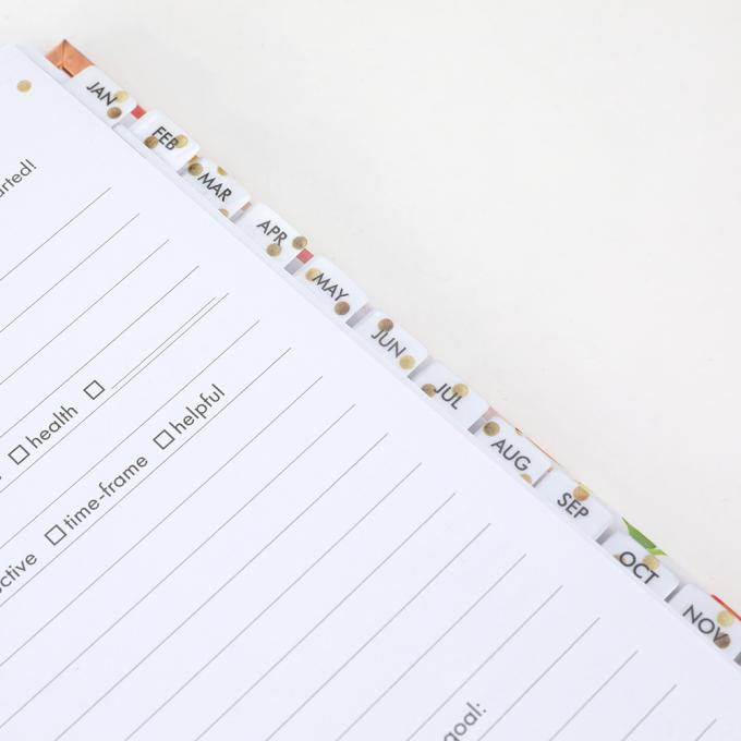 2024 Custom Printing Weekly Planner laminated Divider Tab and Gold Reinforced Corners (특별 인쇄 주간 기획기) 는 가루로 된 분단 탭과 금으로 강화된 각을 가지고 있습니다. 6