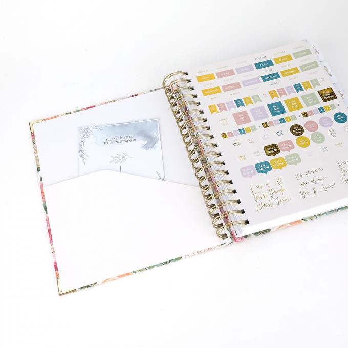 2024 Custom Printing Weekly Planner laminated Divider Tab and Gold Reinforced Corners (특별 인쇄 주간 기획기) 는 가루로 된 분단 탭과 금으로 강화된 각을 가지고 있습니다. 7