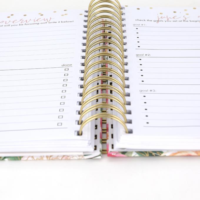 2024 Custom Printing Weekly Planner laminated Divider Tab and Gold Reinforced Corners (특별 인쇄 주간 기획기) 는 가루로 된 분단 탭과 금으로 강화된 각을 가지고 있습니다. 9